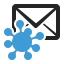 Icon of virus attaching an email